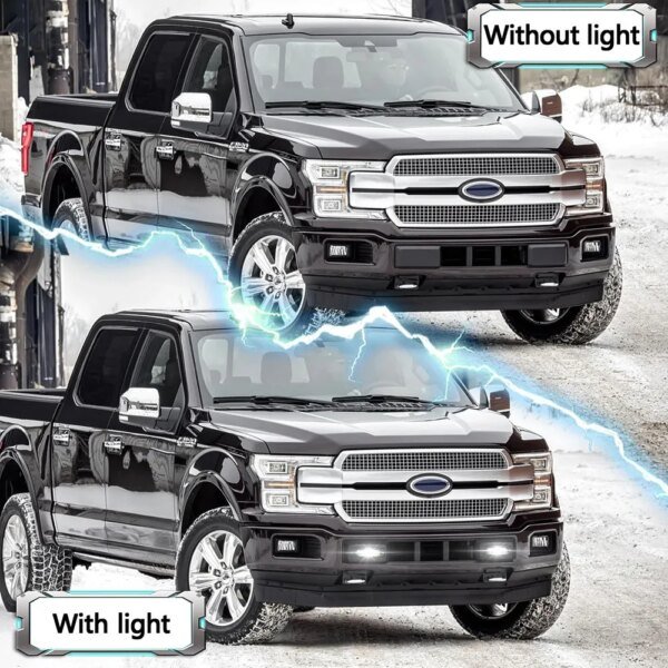 إدراج غطاء واقي واقي مصد السيارة الأمامي ، غطاء مصابيح ليد ، يسار ويمين ، يناسب وسادة فورد ، مع إكسسوارات السيارة