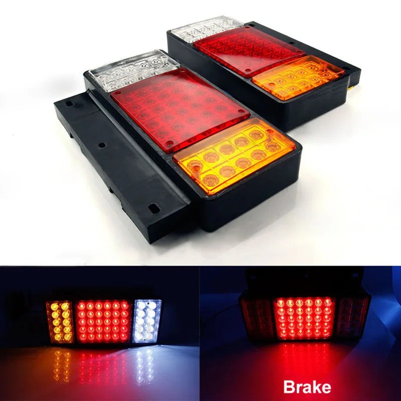 1Pair 50LED 2V Rear Tail Light Lamp For ISUZU Elf Truck NPR NKR NHR 1984+ IP66 Waterproof