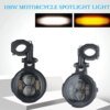 198618-9385cc.jpg مصابيح ضباب أمامية للدراجة النارية Led مساعد القيادة ضوء الأضواء كشافات مزدوجة اللون المتعري Farol موتو الضباب مصباح.