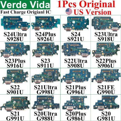 USB شحن ميناء مجلس النسخة الأمريكية حوض موصل الكابلات المرنة لسامسونج S928U S918U S908U S906U S23 S24 الترا S22 زائد S21 FE