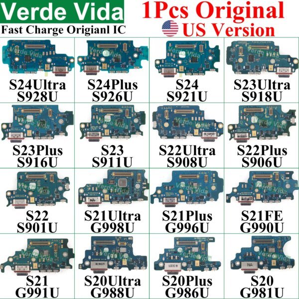 USB شحن ميناء مجلس النسخة الأمريكية حوض موصل الكابلات المرنة لسامسونج S928U S918U S908U S906U S23 S24 الترا S22 زائد S21 FE