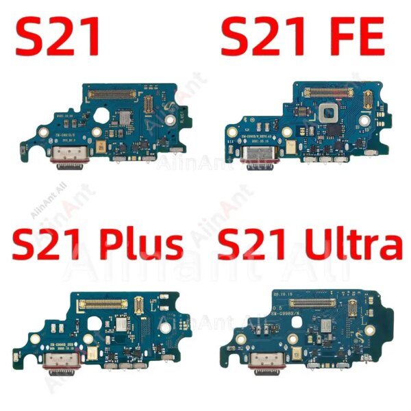 AiinAnt الأصلي  USB  موصل الشحن ميناء الكابلات المرنة For Samsung Galaxy S21 Ultra Plus FE S21+ G998B G998U G996B G996U G991B G991U G990B G990E G998N G996N G991N G990U Spare Parts