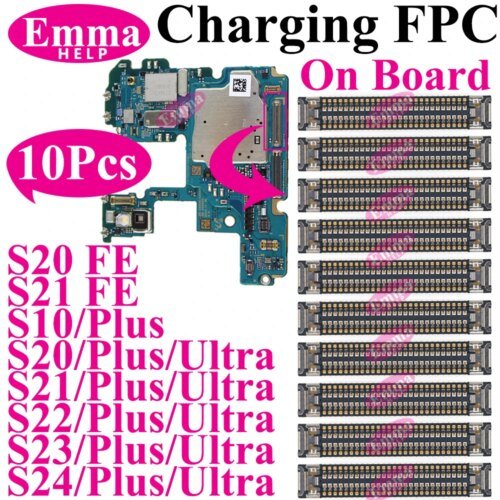 شحن USB موصل FPC على متنها ، ميناء قفص الاتهام ، S23 ، S24 ، S22 الترا ، S21 Plus ، Note 20 FE ، S21FE ، S10 ، S10