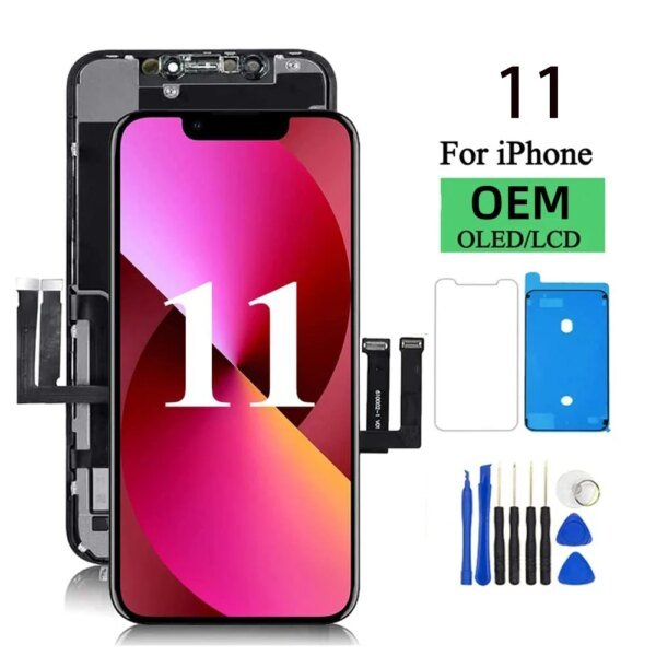 225516-ae71f6.jpg مجموعة محول رقمي لشاشة اللمس لـ iPhone 11 ، OLED Pantalla ، استبدال شاشة LCD
