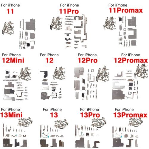 مجموعة كاملة قطع الغيار ل آيفون X XR XS 11 12 13 Mini Pro ماكس حامل معدني صغير قوس لوحة جميع المسمار استبدال