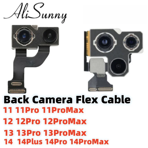 AliSunny-Back Cable Flex لهاتف iPhone ، عدسة الكاميرا الرئيسية الخلفية الكبيرة ، أجزاء الشريط ، iPhone 13 ، 14 ، 11 ، 12 Pro Max