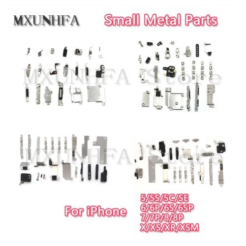 كامل الداخلية أجزاء معدنية صغيرة اكسسوارات آيفون 6 6S 7 8 Plus X XR XS ماكس 5 5s SE 5c حامل قوس مجموعة درع لوحة عدة