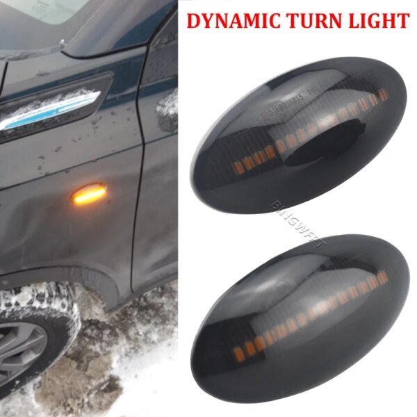 235236-db58a0.jpg 2X لسوزوكي سويفت جيمي فيتارا SX4 ألتو الجانب ماركر بدوره مصباح إشارة LED ديناميكية متتابعة الوامض ضوء العنبر المؤشر