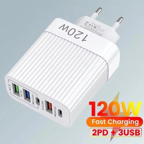 243054-7300c6.jpg شاحن USB سريع 5 منافذ PD Type C محول شاحن الهاتف سريع الشحن لهاتف iPhone 15 Pro Samsung Xiaomi Huawei USB C شاحن الحائط