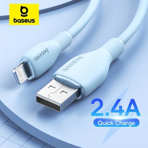 244170-9822df.jpg Baseus-كابل شحن سريع USB ، TPE ، 2.4A ، كابل شاحن آيفون 14 ، 13 برو ماكس ، Xs ، Xr ، X ، 8 Plus ، آيفون باد الهواء ، Mini 4