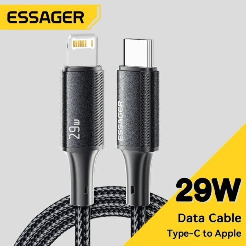 244432-276f58.jpg كابل من نوع Essager C لـ iPhone ، شحن سريع ، شاحن ، سلك سلكي ، iPad ، Macbook ، iPhone 14 ، 13 ، 12 ، 11 Pro Max ، XS ، XR ، PD 29W