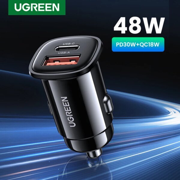 شاحن سيارة ، شحن سريع ، QC4.0 ، QC3.0 ، PD ، نوع C ، سريع ، آيفون 15 ، هاتف شاومي المحمول ، 30 واط ، جديد