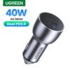 244704-7003a9.jpg شاحن سيارة يو اس بي سريع الشحن 36 وات من Ugreen شاحن سيارة 4.0 3.0 QC لهواتف شاومي QC4.0 QC3.0 Type C PD شاحن سيارة لايفون 11 X Xs 8 PD