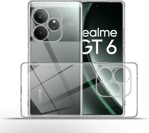 جراب حماية من البولي يورثين الحراري لهاتف realme gt6 ، gt ، 6t ، neo6 ، 6se العالمي ، نحيف جدًا ، شفاف ، ناعم ، Tpu