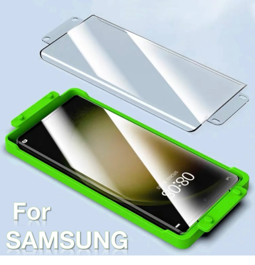 زجاج واقي شاشة مقاوم للانفجار ، واقي مع تثبيت ، Samsung Galaxy S24 ، S23 ، S22 ، S21 ، S20 ، Note 20 ، 10 Ultra ، 9 ، 8 Plus