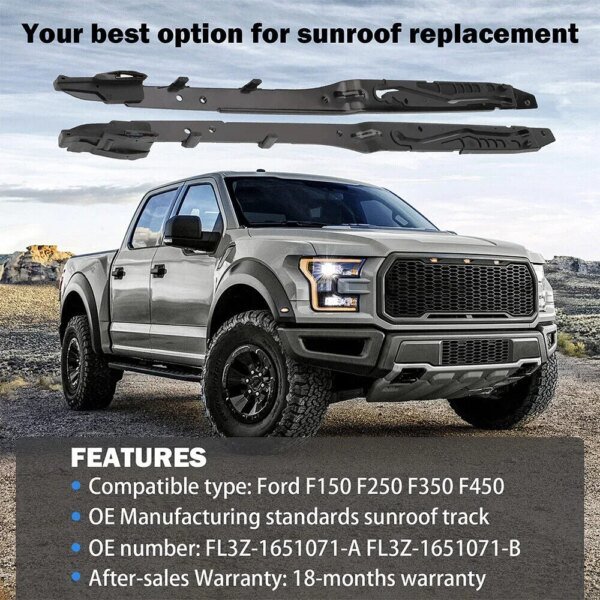 مجموعة  مسار فتحة السقف ، ملحقات السيارة الأمريكية ، إصلاح Ford-، F150-من F250 ، F350 ، F450