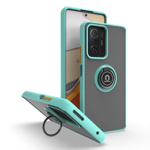 حافظة لهاتف Xiaomi 11T Pro حافظة مغناطيسية بحامل حلقي مدرع لهاتف Xiaomi 11T Mi 11T Mi 11 T Pro Xiaomi11T غطاء خلفي صلب غير لامع