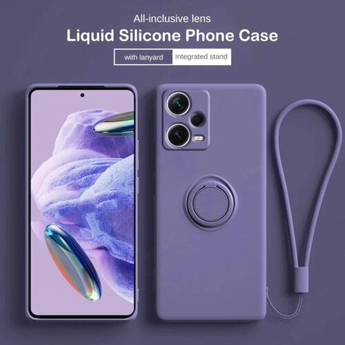 حافظة من السيليكون لهاتف Xiaomi Redmi Note 13 12 11 10 Pro 9S Plus 5G Note 12S 11S 10S 9T 12T 11T Lite غطاء هاتف بحامل حلقي