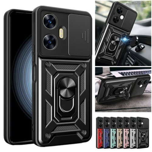 288628-1427c4.jpg حافظة درع لـ OPPO Realme ، حماية العدسة مع حلقة ، حامل مغناطيسي ، غطاء ، C65 ، C67 ، C55 ، C53 ، C51 ، C35 ، C33 ، C35