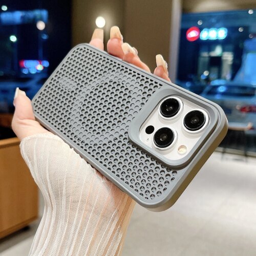 حافظة شحن لاسلكي مغناطيسي Magsafe ، شبكة تبديد الحرارة ، غطاء جيد التهوية ، مناسب لهاتف iPhone 16 ، 15 ، 14 Plus ، 13 ، 12 ، 11 Pro Max
