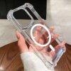 شحن لاسلكي مغناطيسي فاخر لهاتف Magsafe لهاتف iPhone 16 15 14 13 12 11 Pro Max Plus غطاء ممتص للصدمات شفاف ﻿
