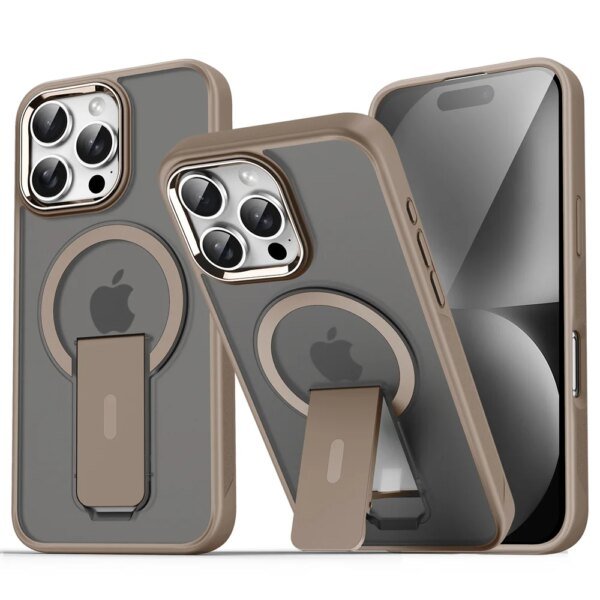 303200-3b5a33.jpg الفاخرة ل Magsafe للطي حامل المغناطيسي جراب هاتف آيفون 16 15 14 زائد 13 12 11 برو ماكس ماتي شفافة الغطاء الخلفي قبعات