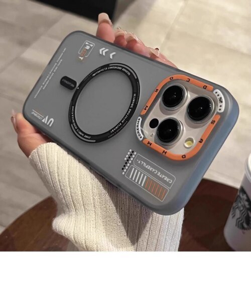 حافظة هاتف مغناطيسية غير لامعة لهاتف آيفون 16 15 13 12 14 Pro Max Magsafe شحن لاسلكي متجمد الظهر إطار عدسة معدنية غطاء أزرار