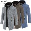 Sweatwear الرجال هوديس بلوزات طويلة الأكمام للرجال سستة مقنعين رجل كبير الحجم الشتاء سترة معطف سترة سوداء