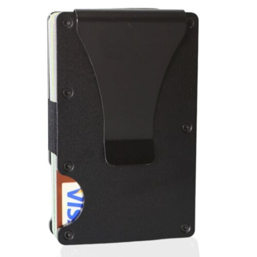محفظة رفيعة للرجال - محفظة صغيرة الحجم بجيب أمامي RFID للرجال - محفظة معدنية مع مشبك نقود للرجال