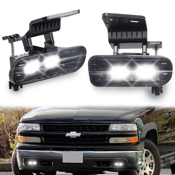 39181-a284f7.jpg 1 مجموعة LED الضباب أضواء يسار يمين متوافق مع 1999-2002 تشيفي سيلفرادو 2000-2006 سوبربان و تشيفي تاهو