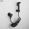 ULA الفولاذ المقاوم للصدأ الأسود المحمولة بيديت البخاخ المرحاض بيديت صنبور الحمام شطاف جيت مجموعة الباردة الصحية دش المرحاض دش
