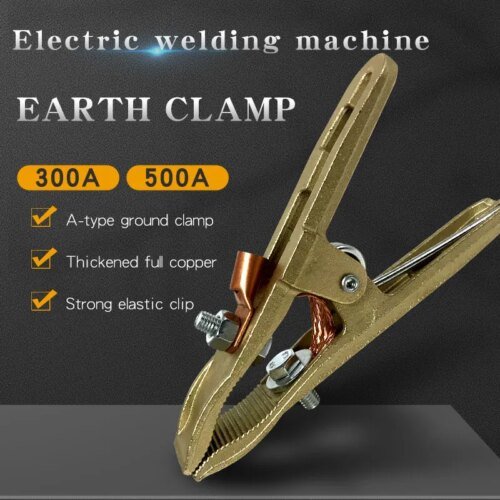 حامل قطب لحام نحاسي سميك ، مشبك سلك أرضي ، أداة لحام ، مشبك معدني ، 300A ، 500A