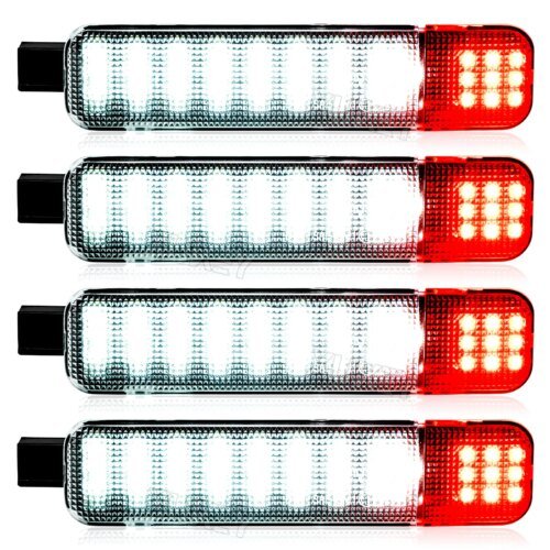 2x LED أبيض أحمر باب المجاملة ضوء ل تشيفي سيلفرادو 1500 2500 3500 97-20 هامر H2 03-09 جي إم سي يوكون 95-06 15021517 15021518