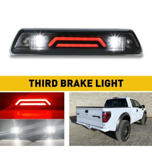 الأحمر والأبيض LED ضوء الفرامل الثالثة ، الذيل الخلفي مصباح البضائع ، الملحقات ، F150 ، F-150 ، 2009 ، 2010 ، 2011 ، 2012 ، 2013 ، 2014 ، الدخان ، 3rd ضوء الفرامل