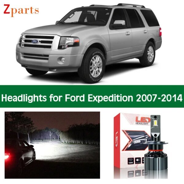 1 زوج مصابيح سيارة لفورد إكسبيديشن 2007 - 2014 LED العلوي Canbus كشافات منخفضة عالية شعاع السيارات الإضاءة ملحقات المصابيح جزء