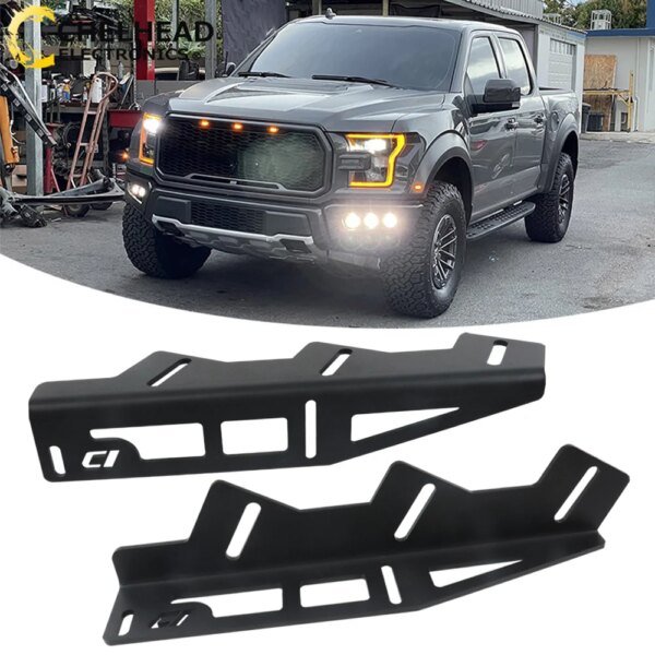 82610-7a6db0.jpg فورد F150 رابتور 2017 , 2018 , 2019 , 2020 , 2021 LED مصباح الضباب المقصورة الأمامية الخفية الوفير جبل قوس